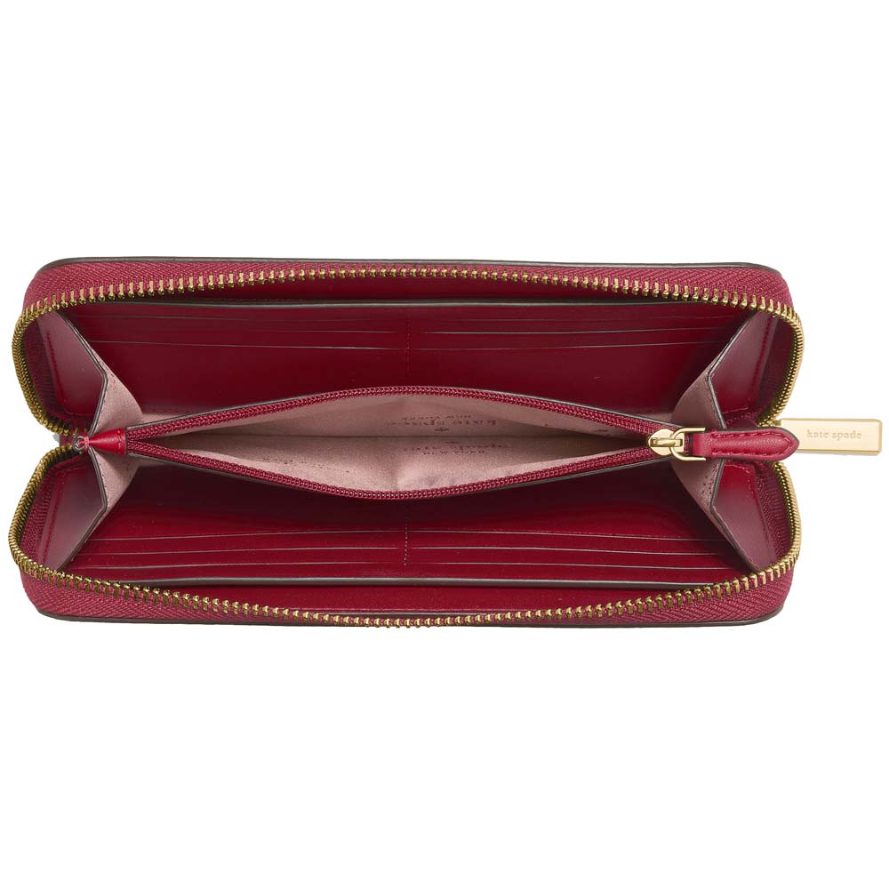 Kate Spade Madison Large Continental Wallet Red Jam Dark Red # KN230D1