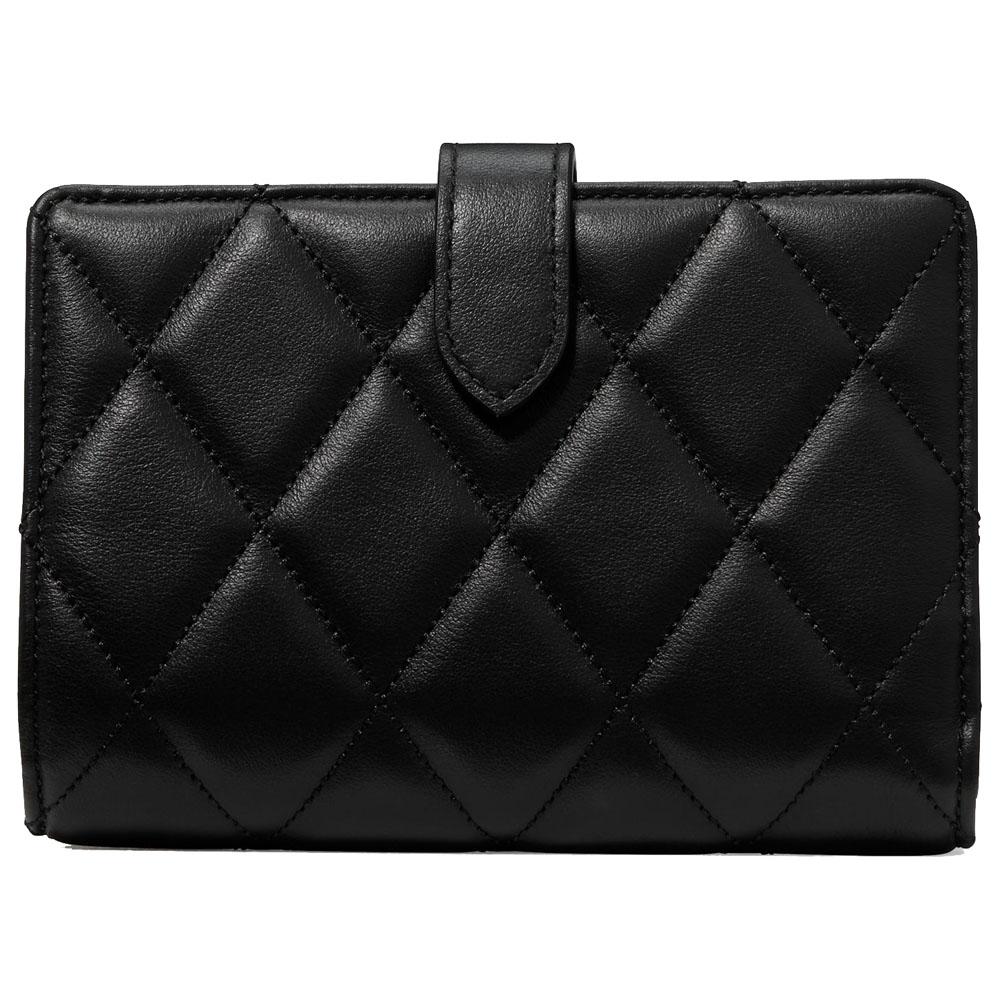 Kate Spade Medium Wallet Quilted Medium Bifold Wallet Black # KN755