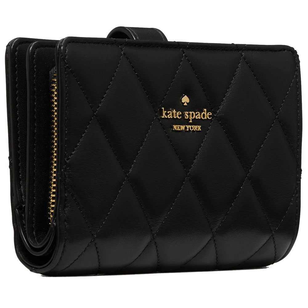 Kate Spade Medium Wallet Quilted Medium Bifold Wallet Black # KN755