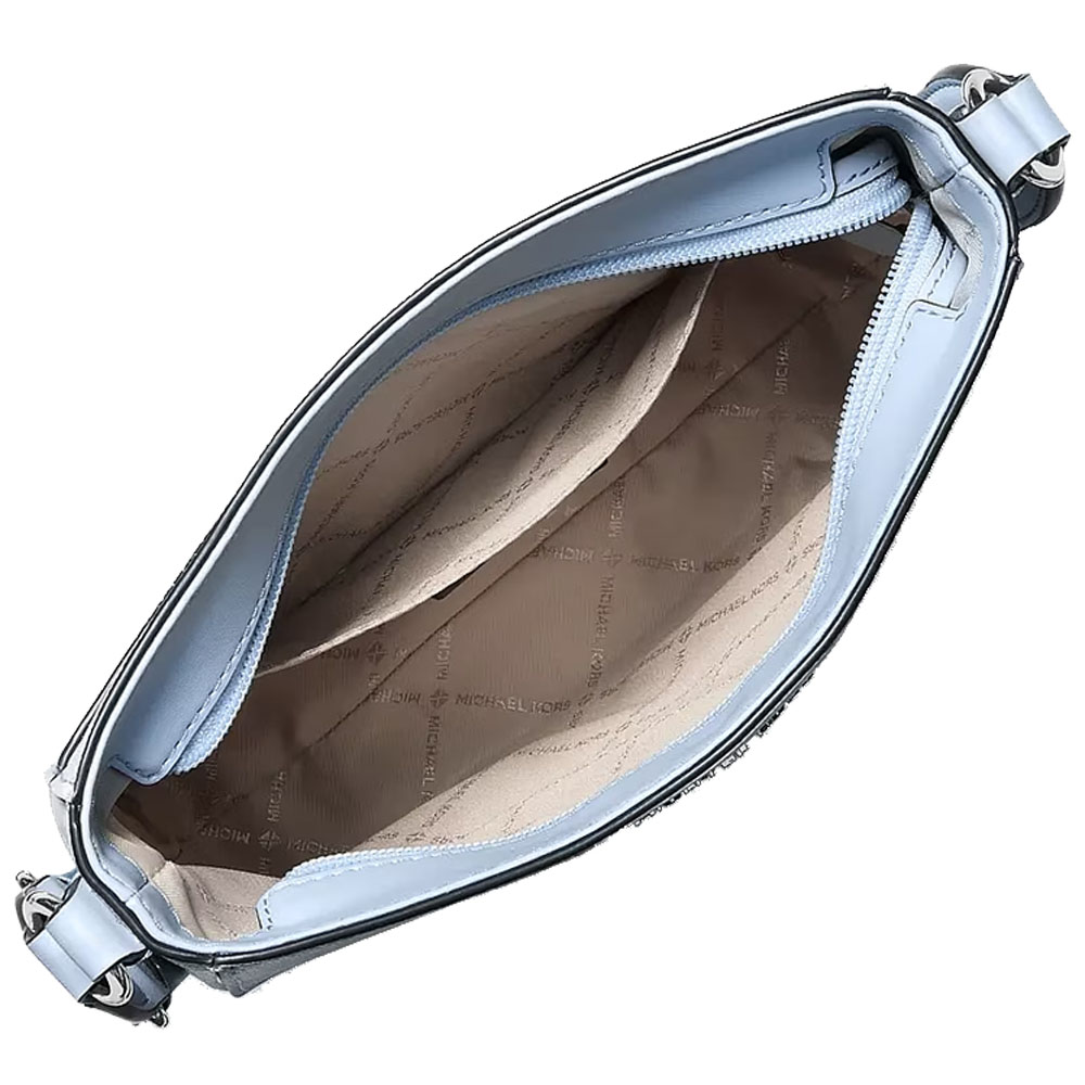 Michael Kors Jet Set Travel Ombré Signature Logo Crossbody Bag Pale Ocean Blue # 35S6STVC5V