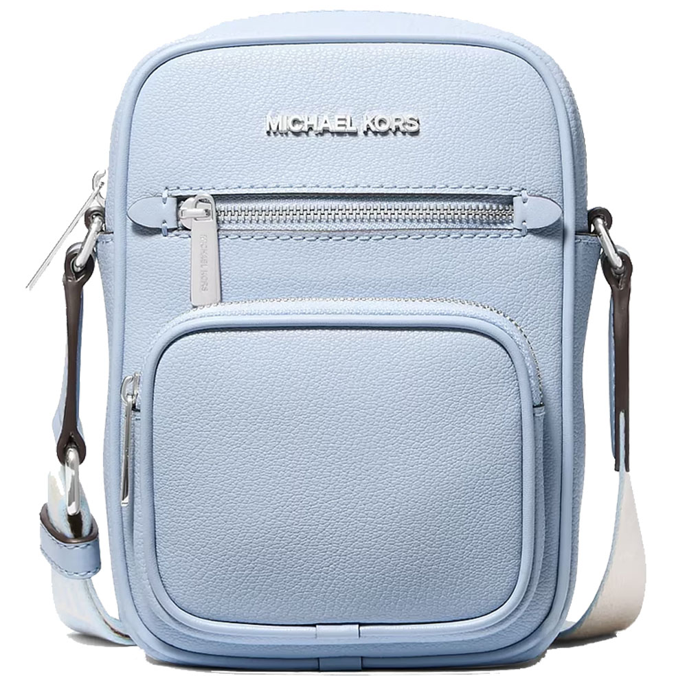 Michael Kors Jet Set Medium Leather Crossbody Bag Pale Ocean Blue # 35T4STTC2L