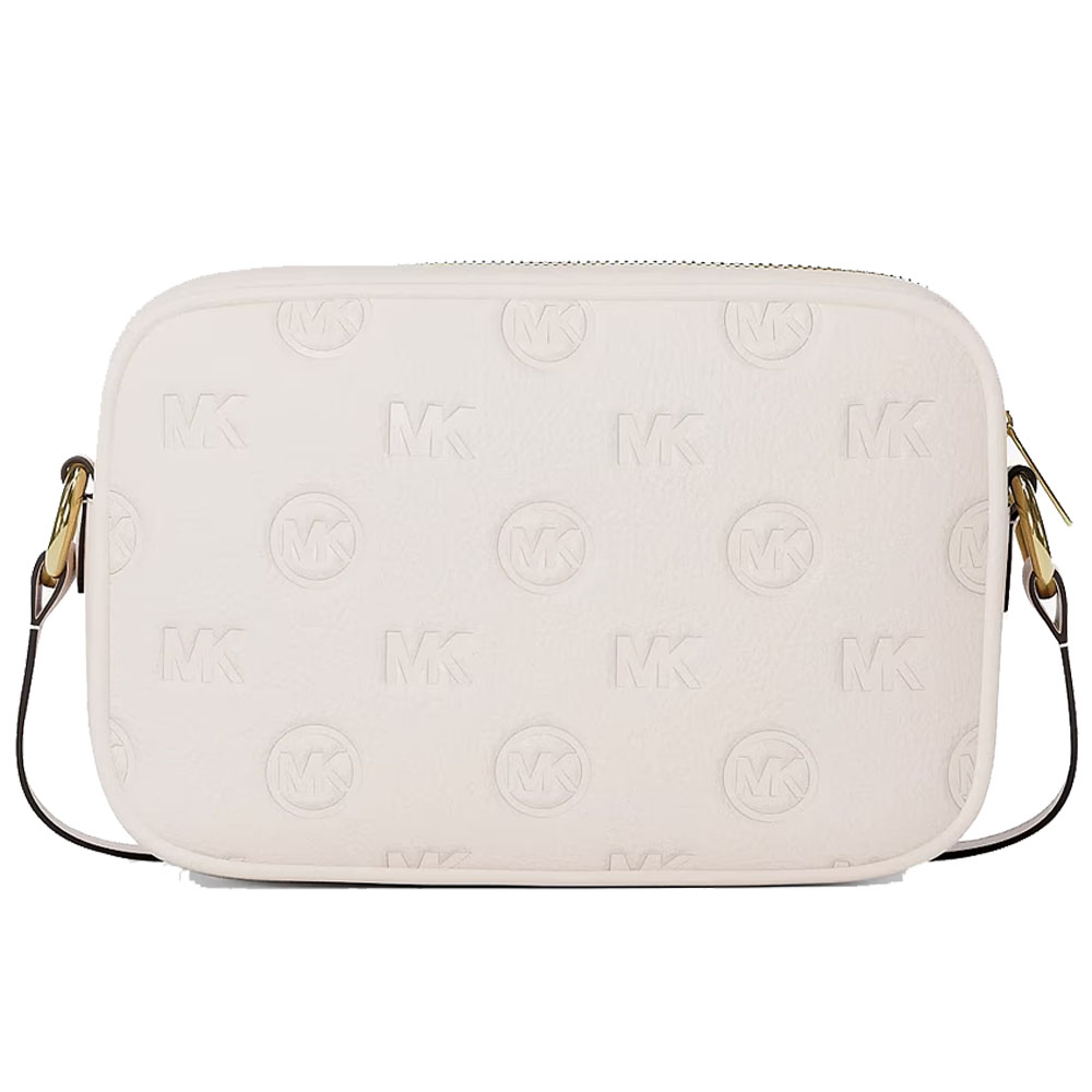 Michael Kors Jet Set Travel Large Logo Debossed Camera Crossbody Bag Light Cream # 35S6GTVC7V