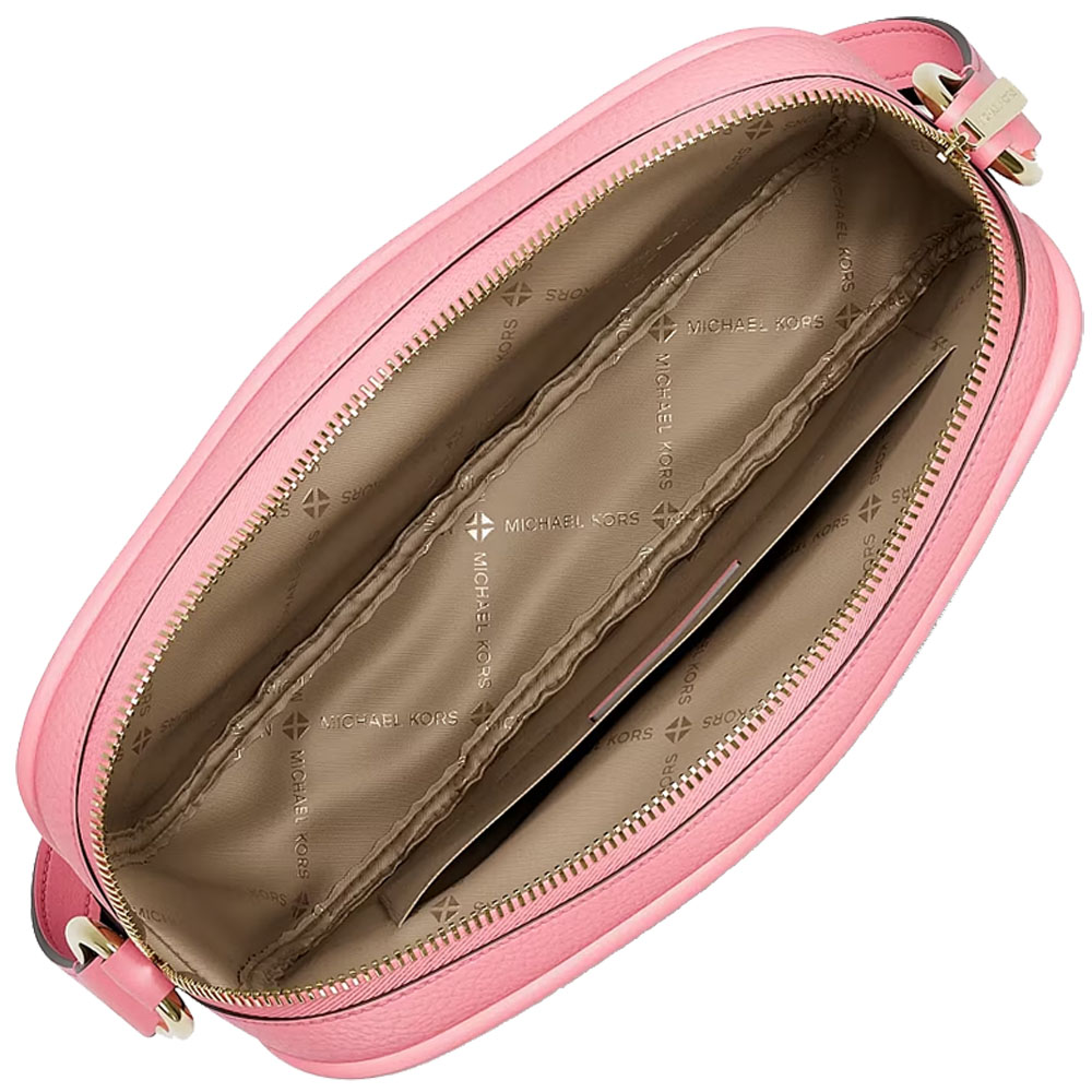Michael Kors Jet Set Travel Large Logo Debossed Camera Crossbody Bag Carnation Pink # 35S6GTVC7V
