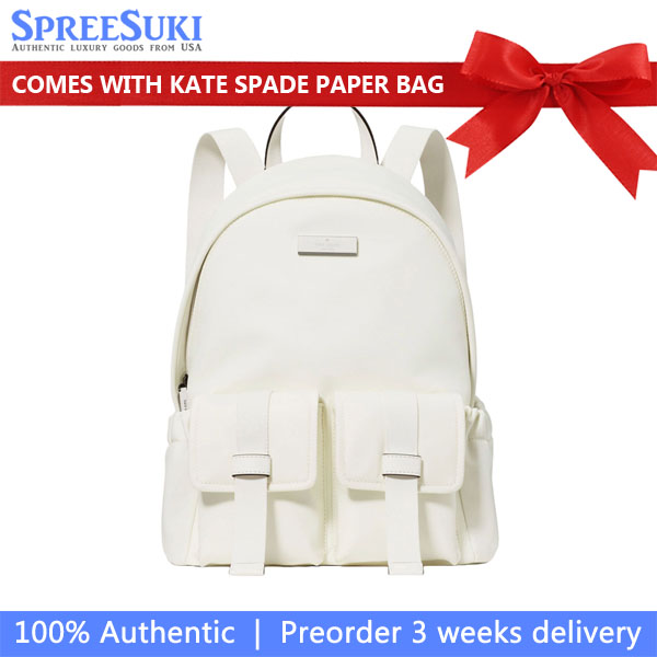Kate Spade Carter Ksnyl Cargo Backpack Meringue White # KN671