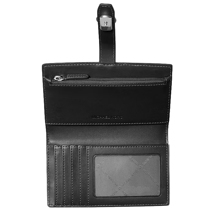 Michael Kors Greenwich Medium Saffiano Leather Bi-Fold Wallet Black # 35S5SGRF8L