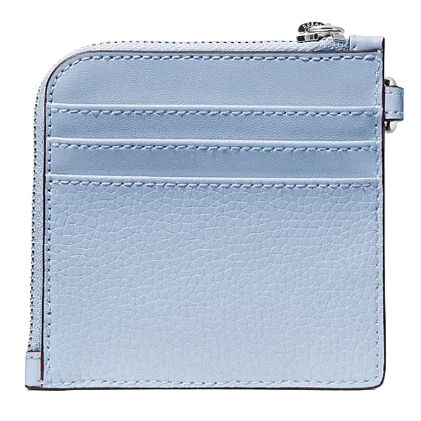 Michael Kors Jet Set Travel Medium Pebbled Leather Chain Wallet Pale Ocean Light blue # 35S6STVC6L