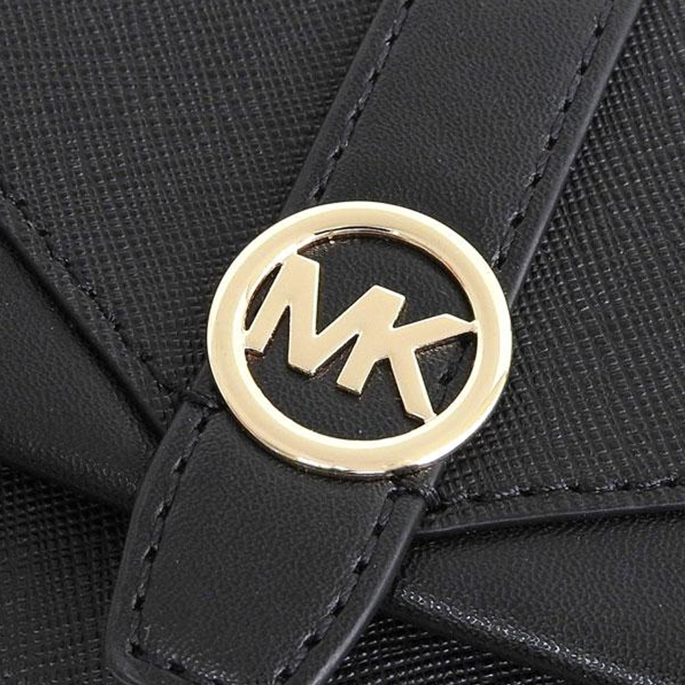 Michael Kors Greenwich Medium Saffiano Leather Trifold Wallet Black # 35S5GGRE6L