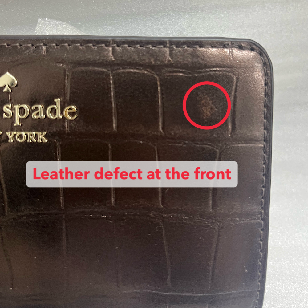 Kate Spade Madison Croc Embossed Medium Bifold Wallet Hot Fudge Chocolate # KN223D2