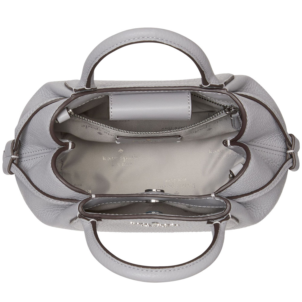 Kate Spade Crossbody Bag Sling Dumpling Pebbled Leather Mini Satchel Mountain Grey # KI859D1