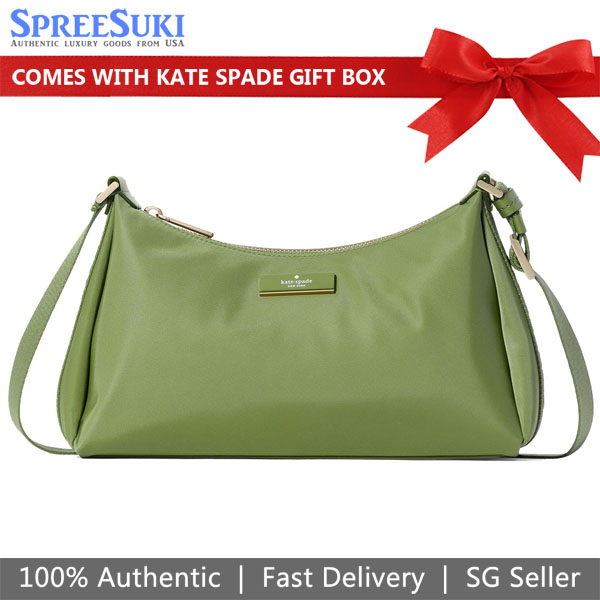 Kate Spade Carter Nylon Small Shoulder Bag Cedar Stand Green # KL967