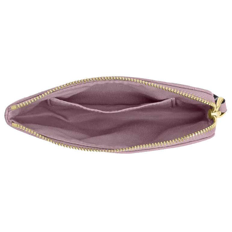 Coach Small Wristlet Pouch Wallet Corner Zip Wristlet With Quilting Carnation Pink # CEF80