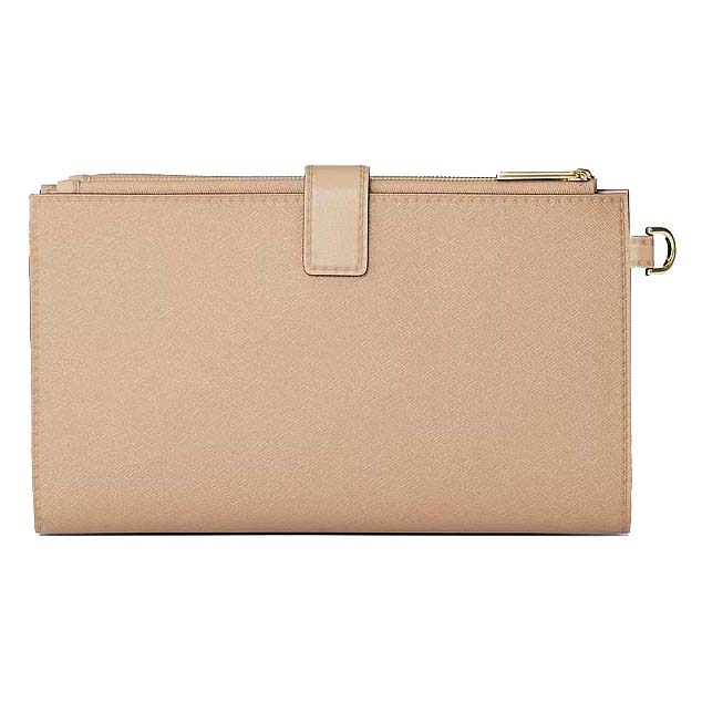 Michael Kors Phone Wallet Jet Set Travel Large Double Zip Wristlet Camel Beige # 35F8GTVW0L