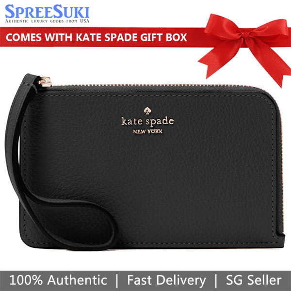 Kate Spade Lucy Small Card Holder Wristlet Black # KM461