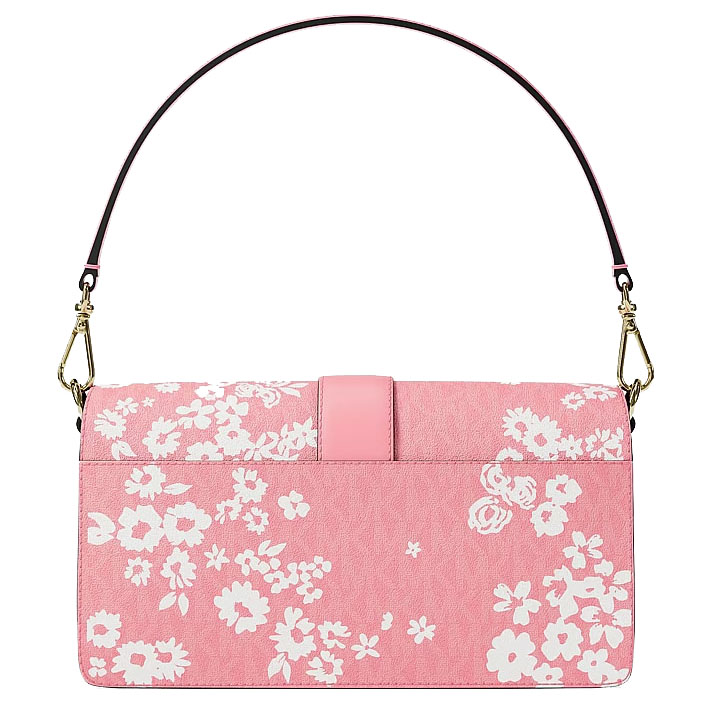 Michael Kors Greenwich Medium Printed Signature Logo Convertible Shoulder Bag Carnation Pink # 35S6GGRL2Y