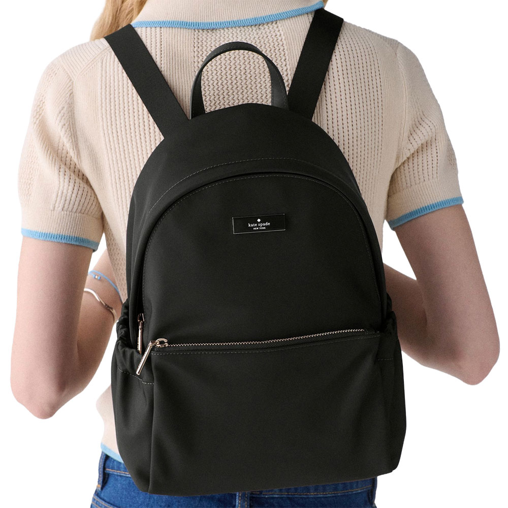 Kate Spade Carter Nylon Dome Backpack Black # KP110