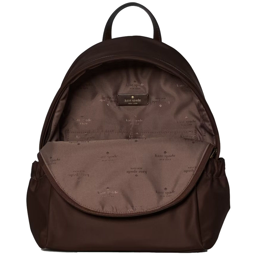 Kate Spade Carter Nylon Dome Backpack Hot Fudge Chocolate # KP110