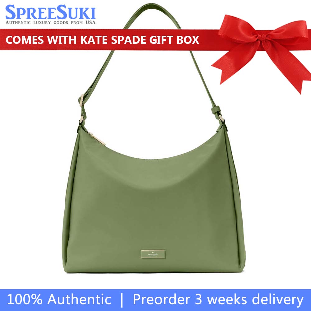 Kate Spade Carter Nylon Large Convertible Crossbody Cedar Stand Green # KL963