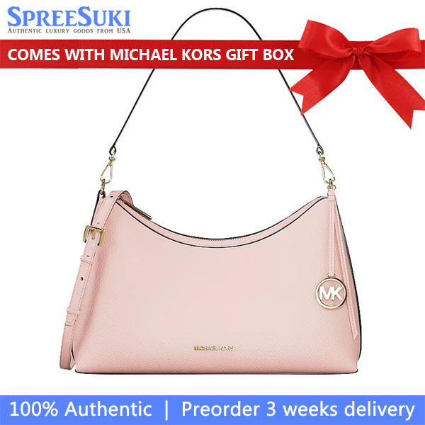 Michael Kors Sammy Medium Pebbled Leather Convertible Shoulder Bag Powder Blush Blush Pink # 35T6G8SC6L