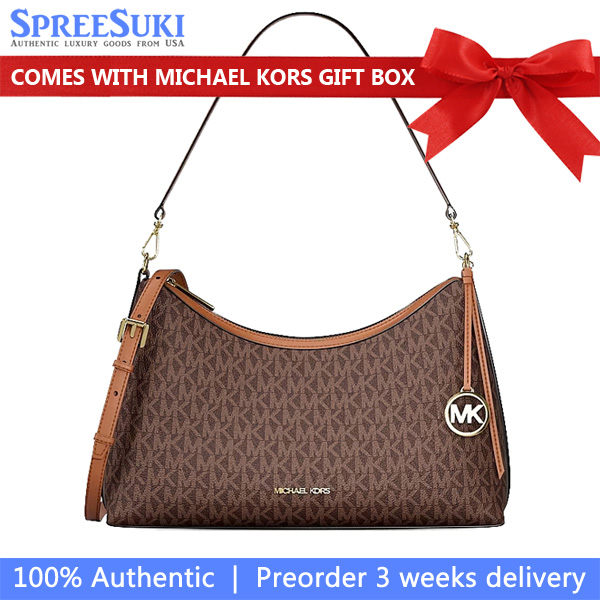 Michael Kors Sammy Medium Signature Logo Convertible Shoulder Bag Brown # 35T6G8SC6B