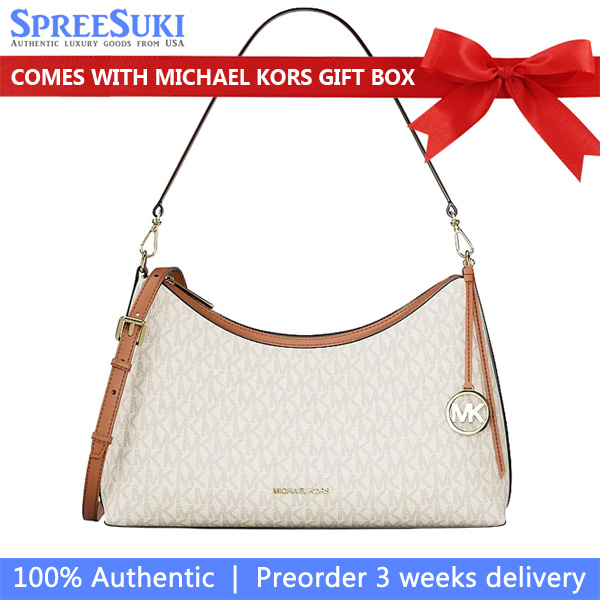Michael Kors Sammy Medium Signature Logo Convertible Shoulder Bag Vanilla Cream # 35T6G8SC6B