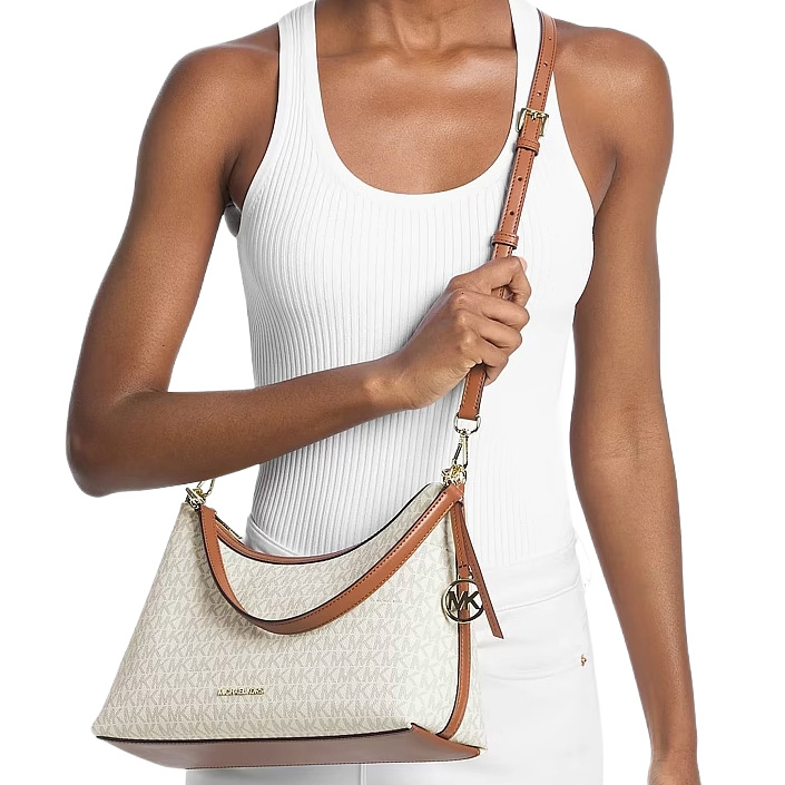 Michael Kors Sammy Medium Signature Logo Convertible Shoulder Bag Vanilla Cream # 35T6G8SC6B