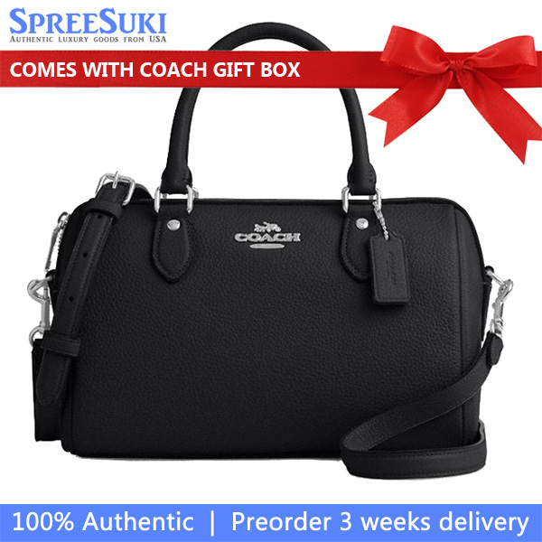 Coach Rowan Satchel Bag Silver Black # CV962