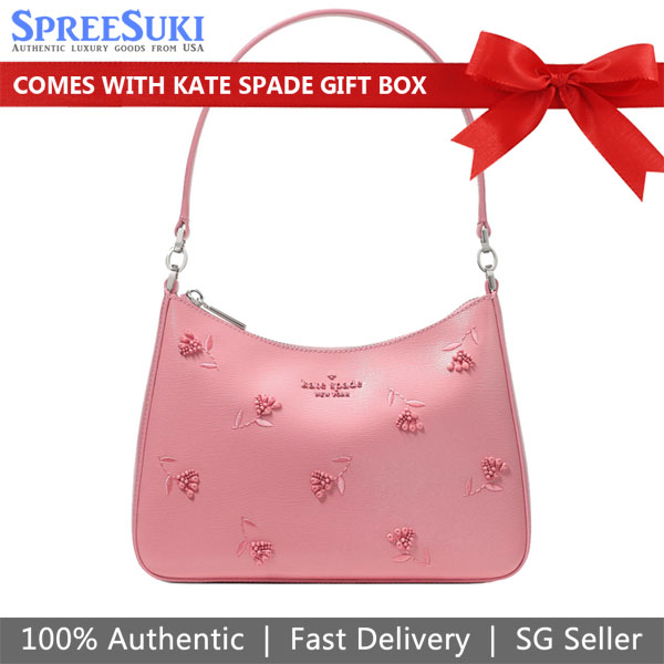 Kate Spade Margot Floral Shoulder Bag Grapefruit Soda Pink # KN604