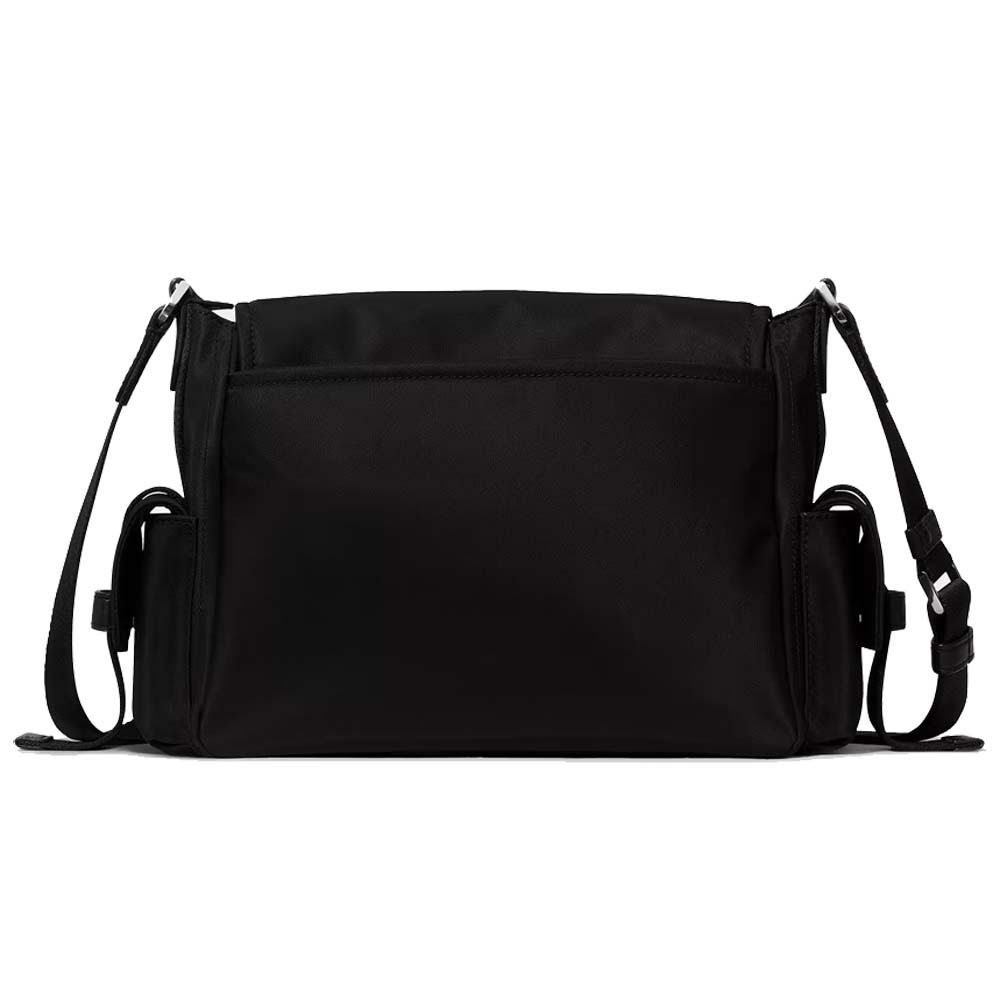 Kate Spade Carter Ksnyl Cargo Messenger Black Silver Black # KN672