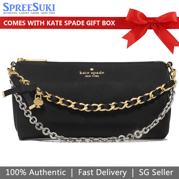 Kate Spade Roulette Nylon Mini Crossbody Convertible Bag Black # KN200