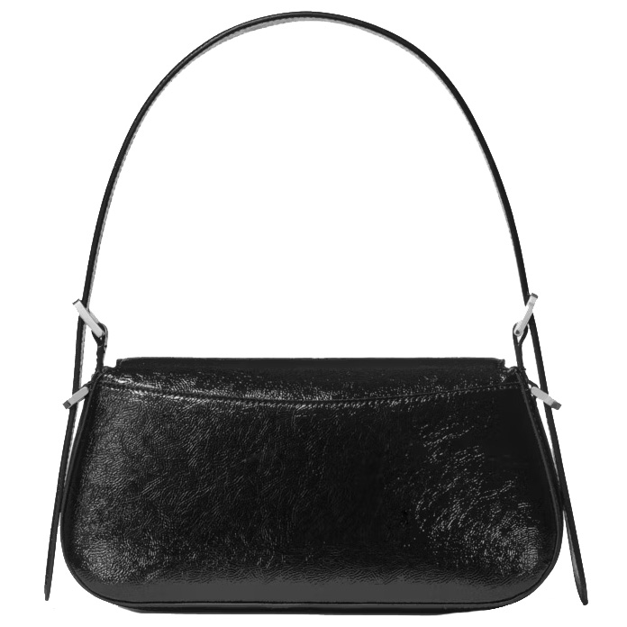 Kate Spade Bridget Crinkle Patent Small Flap Shoulder Black # KM677