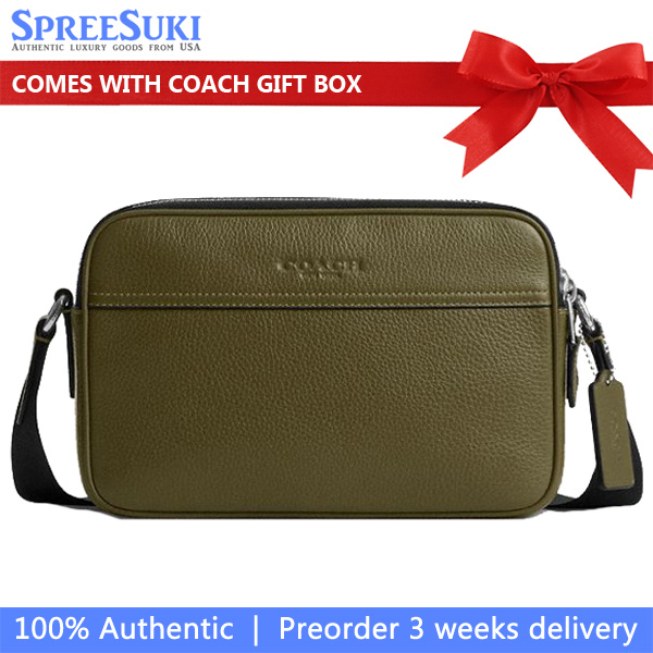 Coach Graham Crossbody Bag Silver Olive Green # CR771