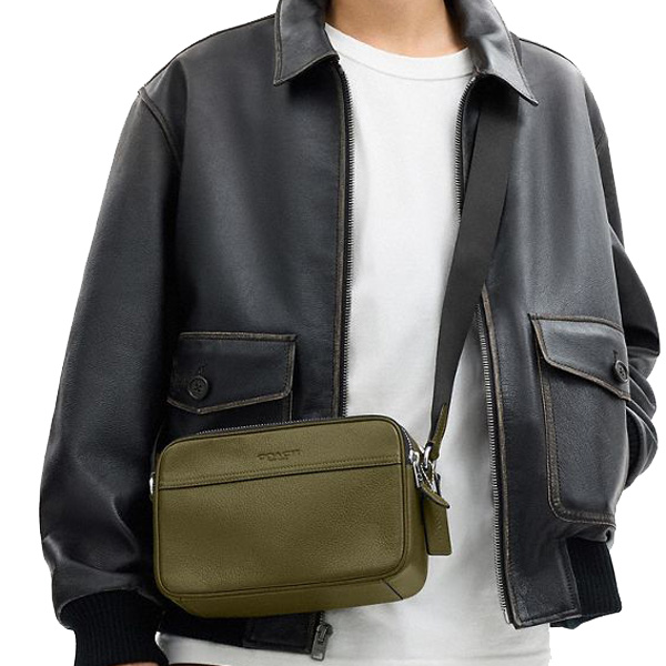 Coach Graham Crossbody Bag Silver Olive Green # CR771