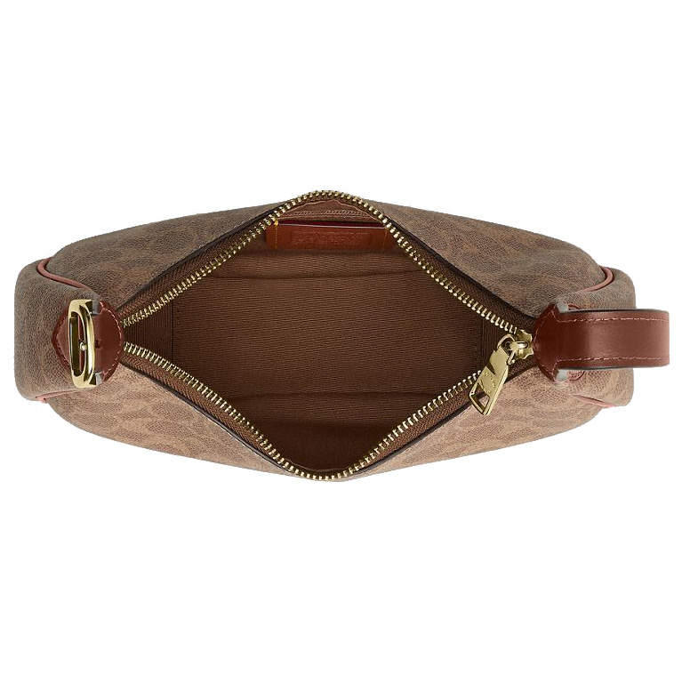 Coach Emily Shoulder Bag In Signature Canvas Tan Brown # CDX17