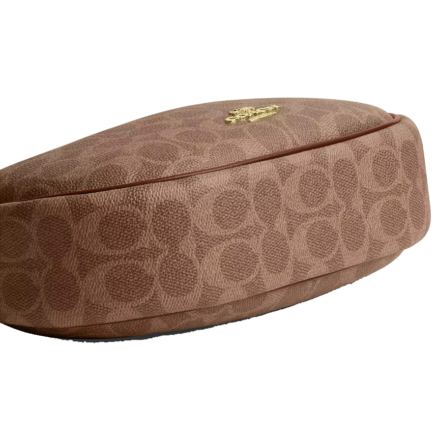 Coach Emily Shoulder Bag In Signature Canvas Tan Brown # CDX17