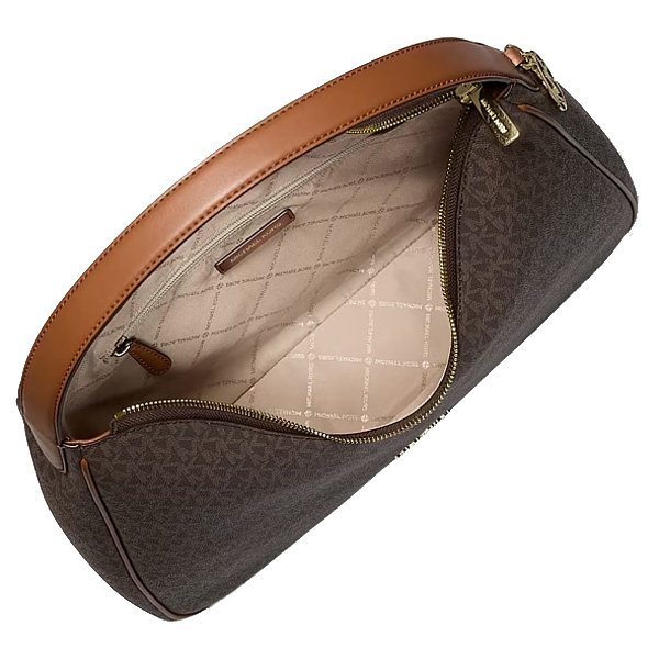 Michael Kors Nayla Medium Signature Logo Shoulder Bag Brown # 35F5G5ZL6B