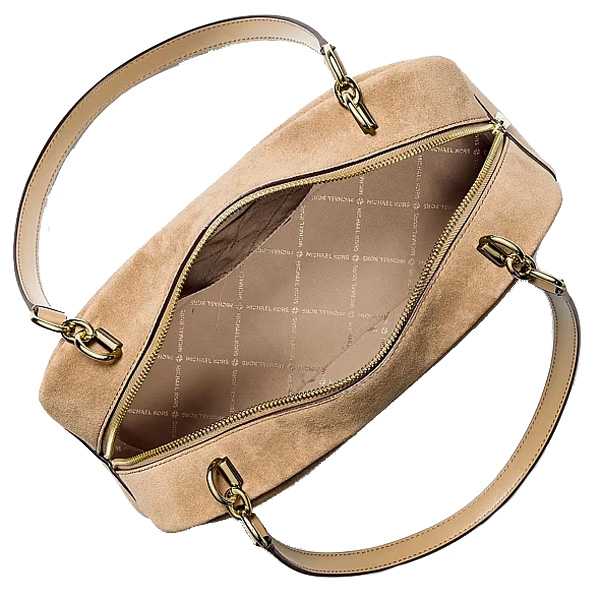 Michael Kors Cecily Medium Suede Shoulder Bag Camel Beige # 35S6G8CL2S