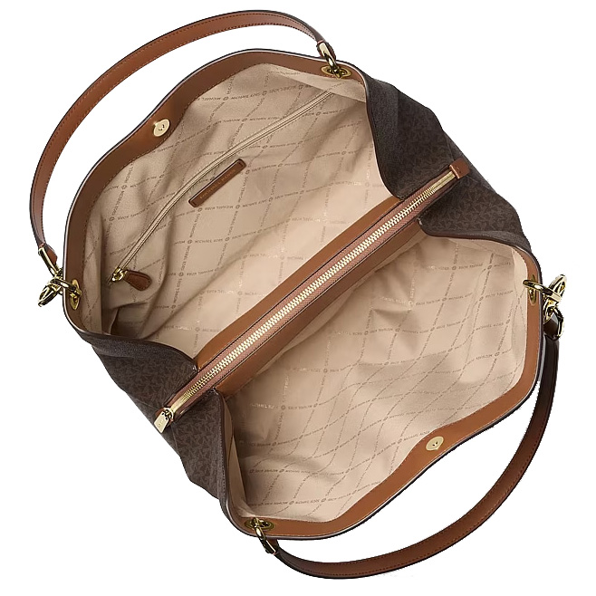 Michael Kors Christina Large Signature Logo Shoulder Bag Brown # 35T5G8WE6B