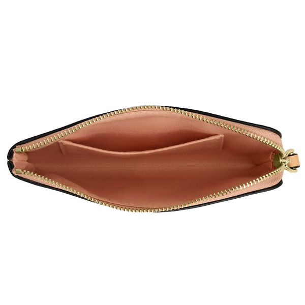 Coach Corner Zip Wristlet In Signature Leather With Charm Faded Blush Blush Pink # CEX36