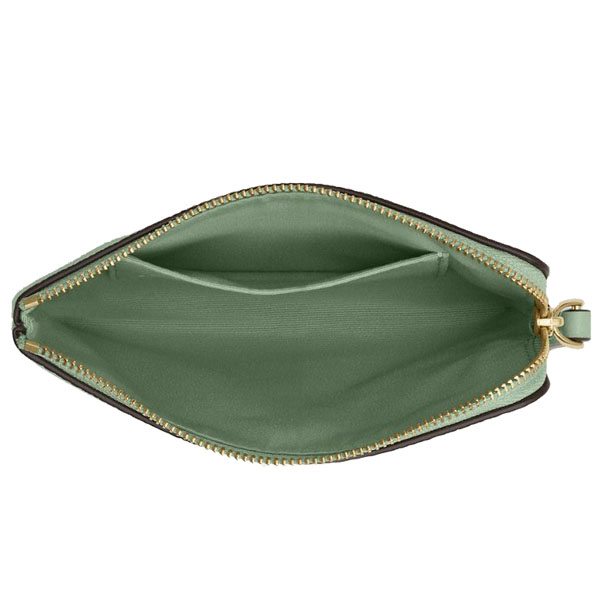 Coach Corner Zip Wristlet With Floral Print Pale Green # CEF79