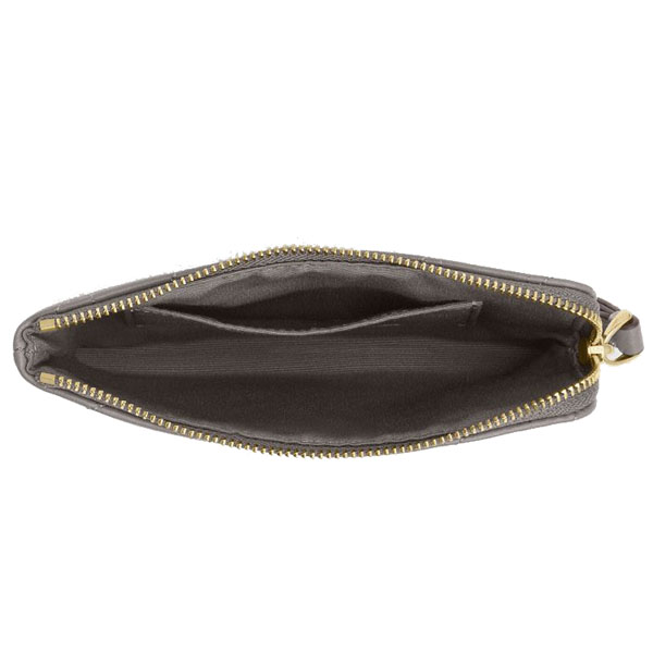 Coach Corner Zip Wristlet With Quilting Slate Dark Grey # CEL99