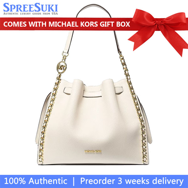 Michael Kors Mina Large Chain Shoulder Bag Light Cream # 35H3G4ML3I