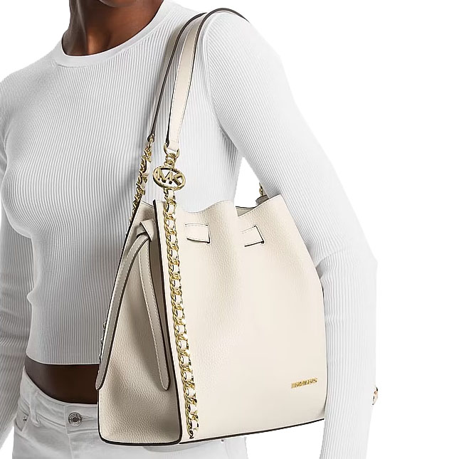 Michael Kors Mina Large Chain Shoulder Bag Light Cream # 35H3G4ML3I