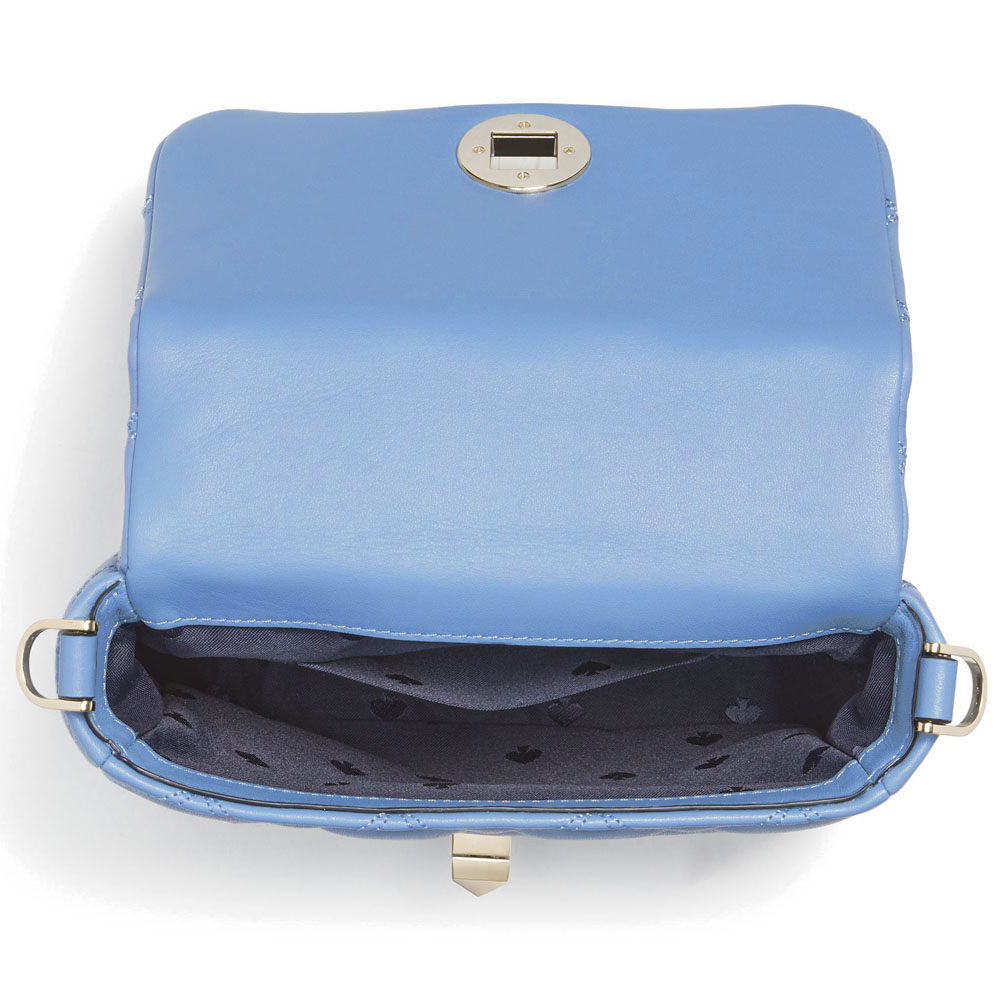 Kate Spade Sling Bag Natalia Smooth Quilted Square Crossbody Dusty Blue # K8162