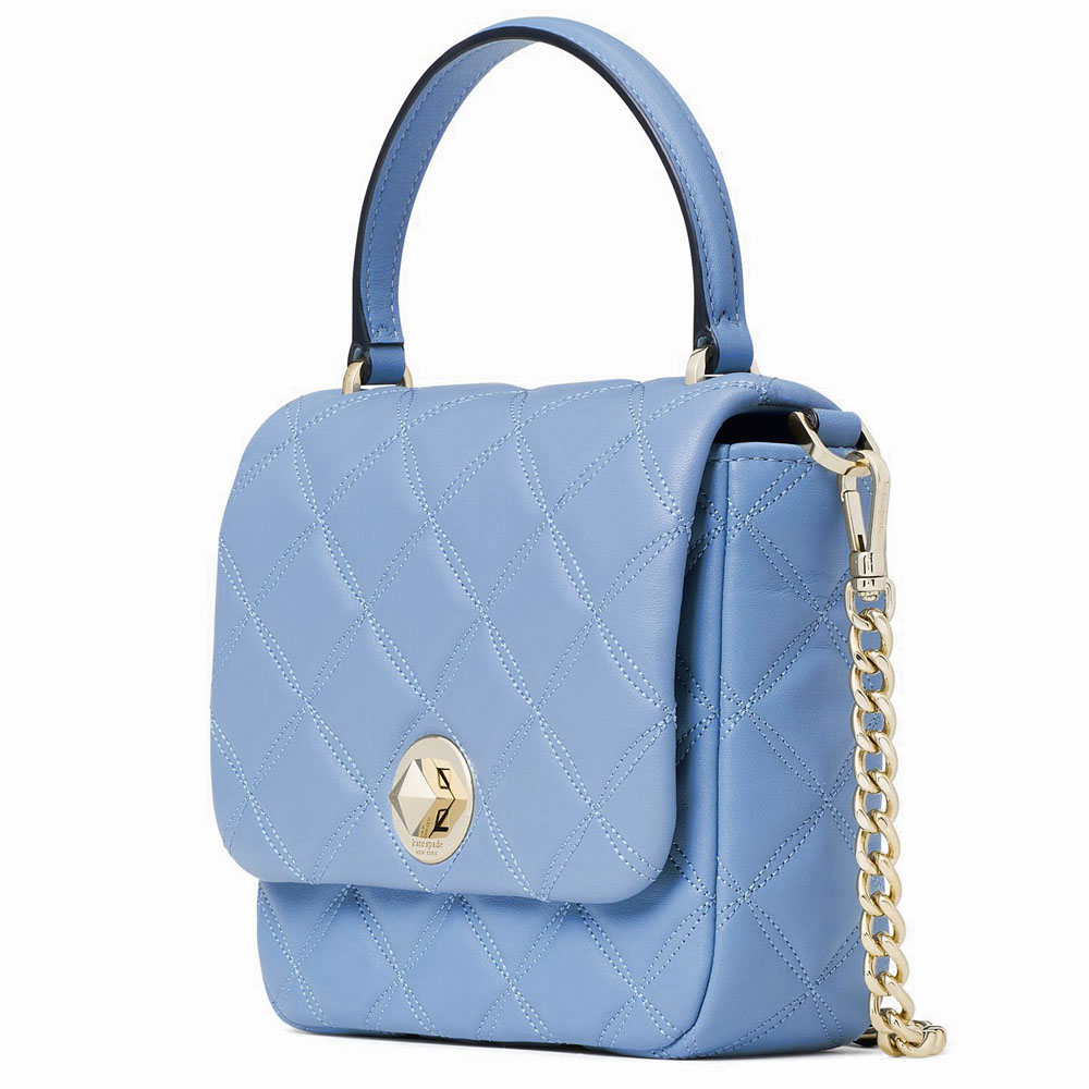 Kate Spade Sling Bag Natalia Smooth Quilted Square Crossbody Dusty Blue # K8162