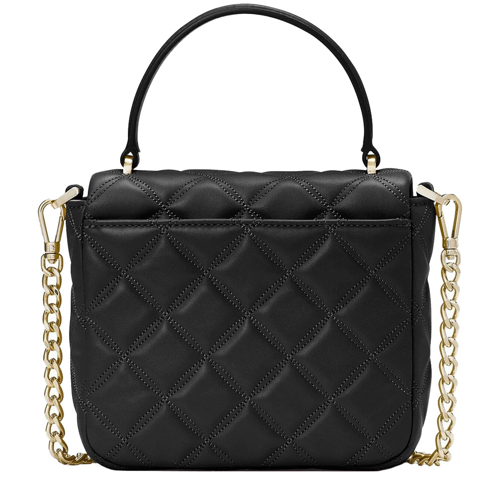 Kate Spade Sling Bag Natalia Quilted Smooth Leather Square Crossbody Black # K8162
