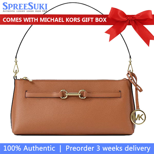 Michael Kors Carson Small Leather Convertible Crossbody Bag Luggage Brown # 35S6G2ZC2L