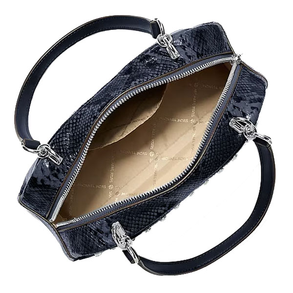 Michael Kors Cecily Small Studded Snake Embossed Shoulder Bag Navy # 35S6S8CL1G