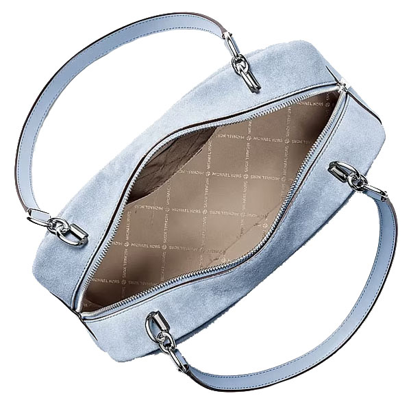 Michael Kors Cecily Medium Suede Shoulder Bag Pale Ocean Light blue # 35S6S8CL2S