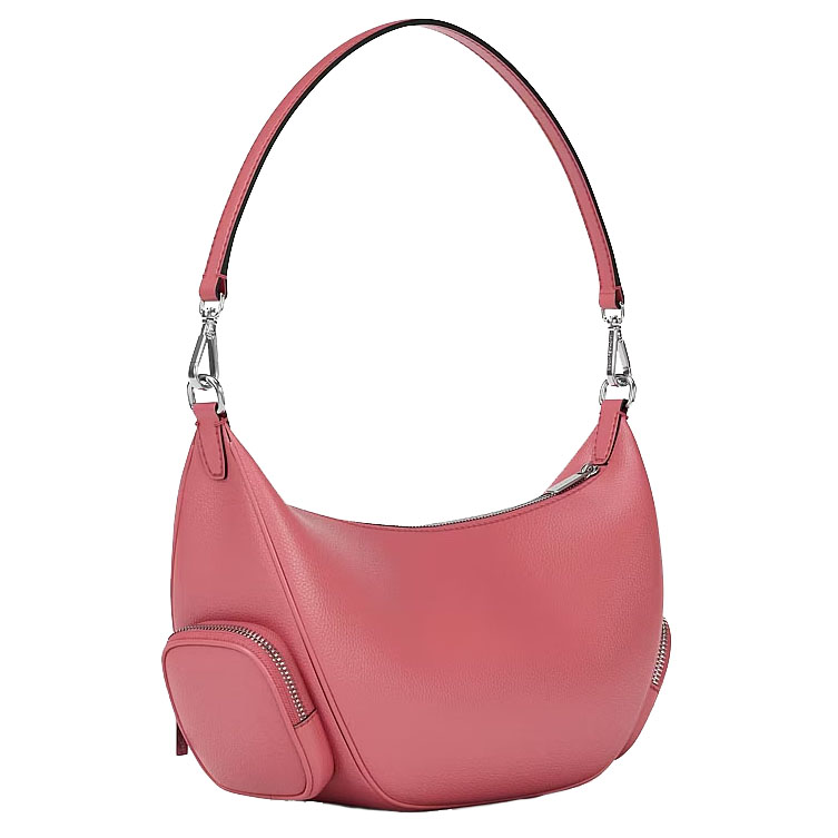 Michael Kors Merritt Medium Pebbled Leather Convertible Shoulder Bag Hibiscus Pink # 35R6S0WS8L