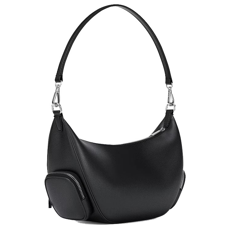Michael Kors Merritt Medium Pebbled Leather Convertible Shoulder Bag Black # 35R6S0WS8L